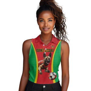 Custom Guinea-Bissau Football Women Sleeveless Polo Shirt Go Djurtus Go