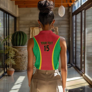 Custom Guinea-Bissau Football Women Sleeveless Polo Shirt Go Djurtus Go