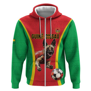 Custom Guinea-Bissau Football Zip Hoodie Go Djurtus Go