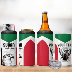 Custom Sudan Football 4 in 1 Can Cooler Tumbler Yalla Sudan LT15