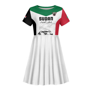 Custom Sudan Football Kid Short Sleeve Dress Yalla Sudan