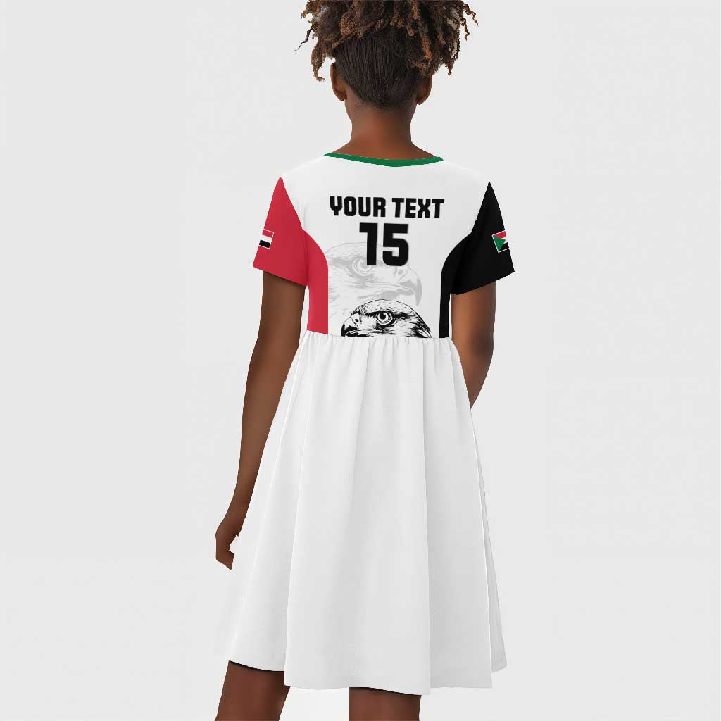 Custom Sudan Football Kid Short Sleeve Dress Yalla Sudan