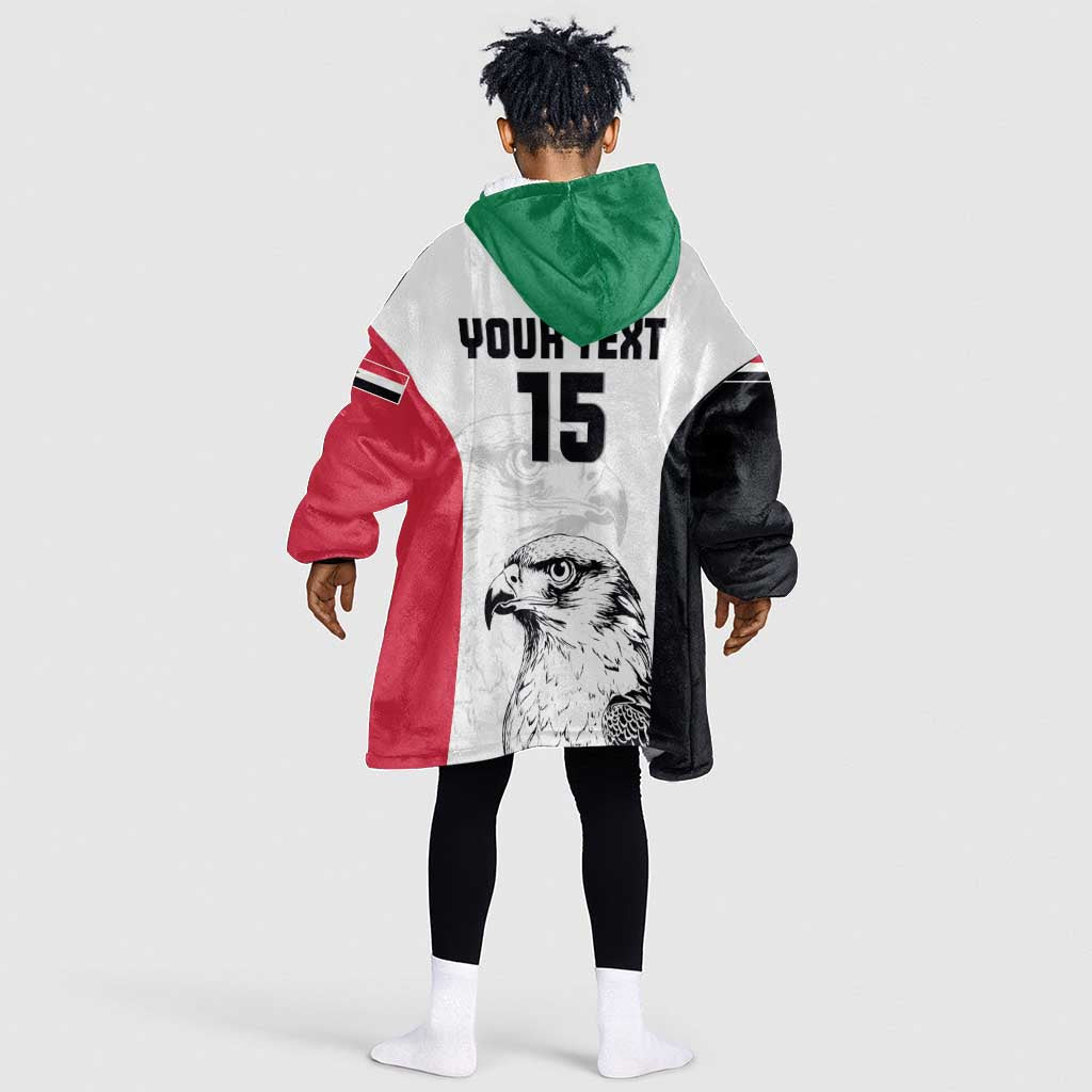 Custom Sudan Football Kid Wearable Blanket Hoodie Yalla Sudan