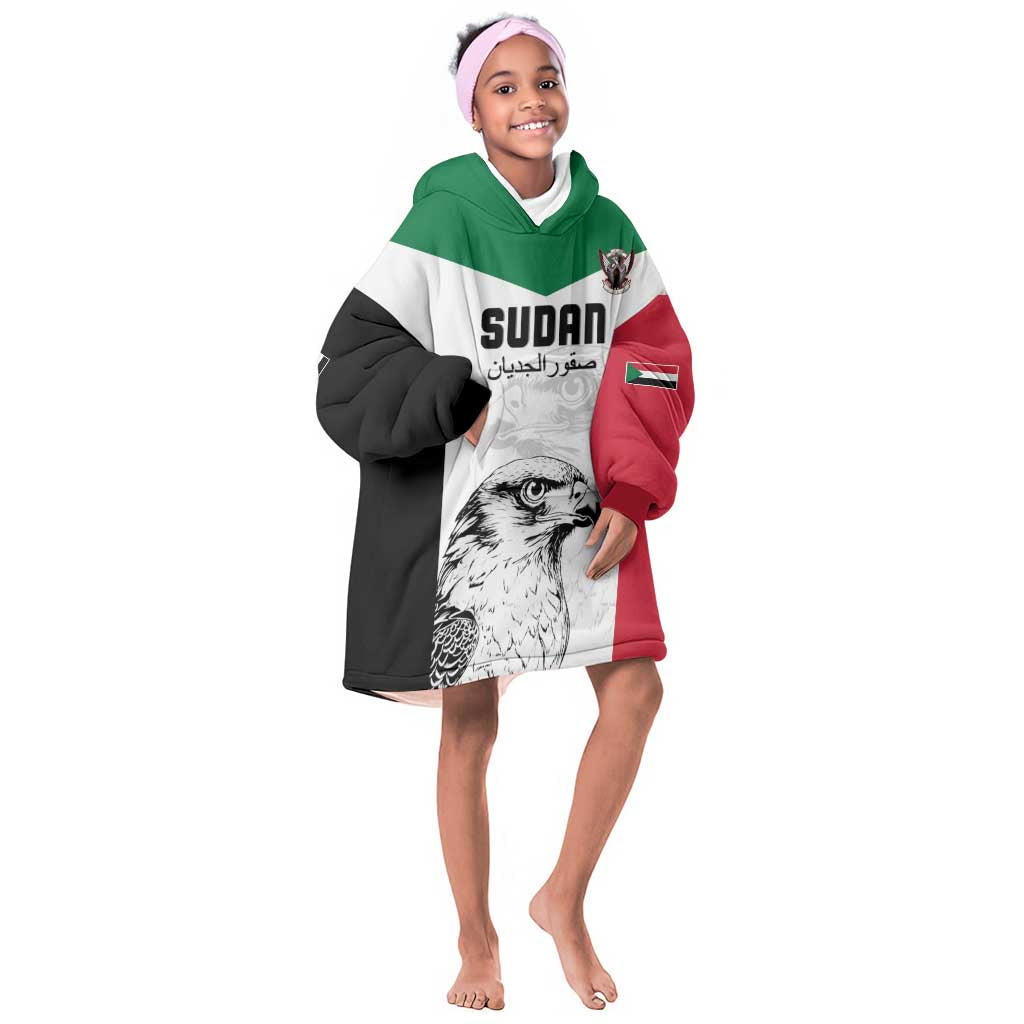 Custom Sudan Football Kid Wearable Blanket Hoodie Yalla Sudan