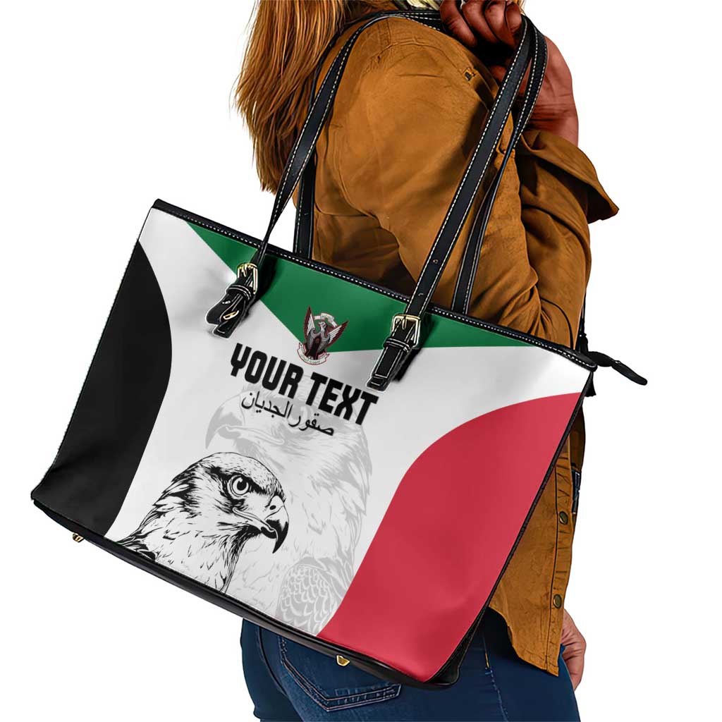Custom Sudan Football Leather Tote Bag Yalla Sudan