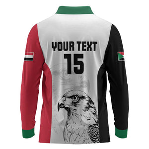 Custom Sudan Football Long Sleeve Polo Shirt Yalla Sudan