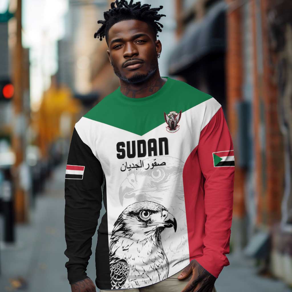Custom Sudan Football Long Sleeve Shirt Yalla Sudan