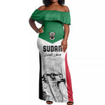 Custom Sudan Football Off Shoulder Maxi Dress Yalla Sudan