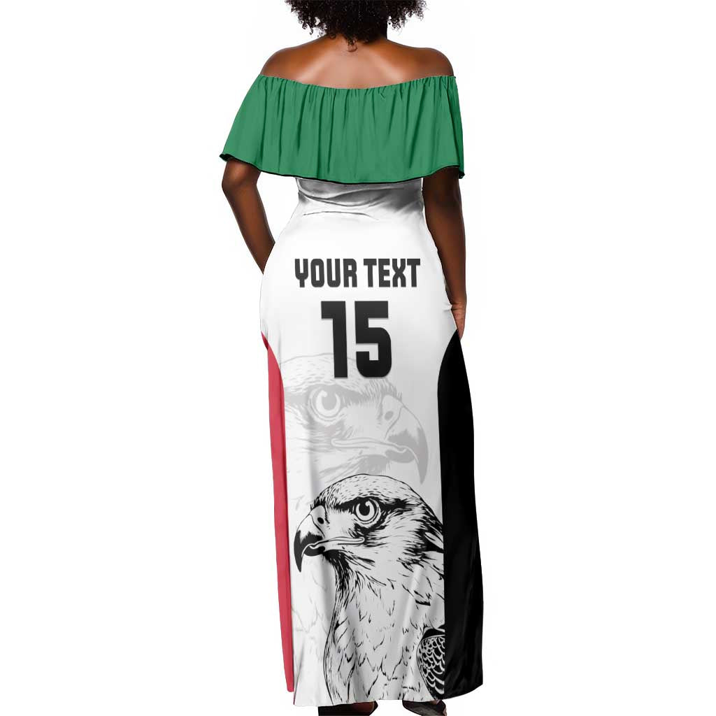 Custom Sudan Football Off Shoulder Maxi Dress Yalla Sudan
