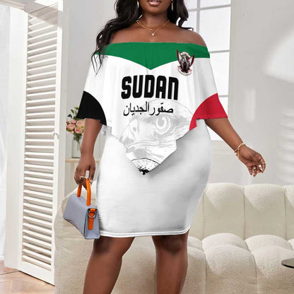 Custom Sudan Football Off Shoulder Short Dress Yalla Sudan