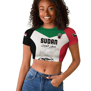 Custom Sudan Football Raglan Cropped T shirt Yalla Sudan