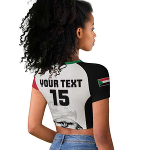 Custom Sudan Football Raglan Cropped T shirt Yalla Sudan