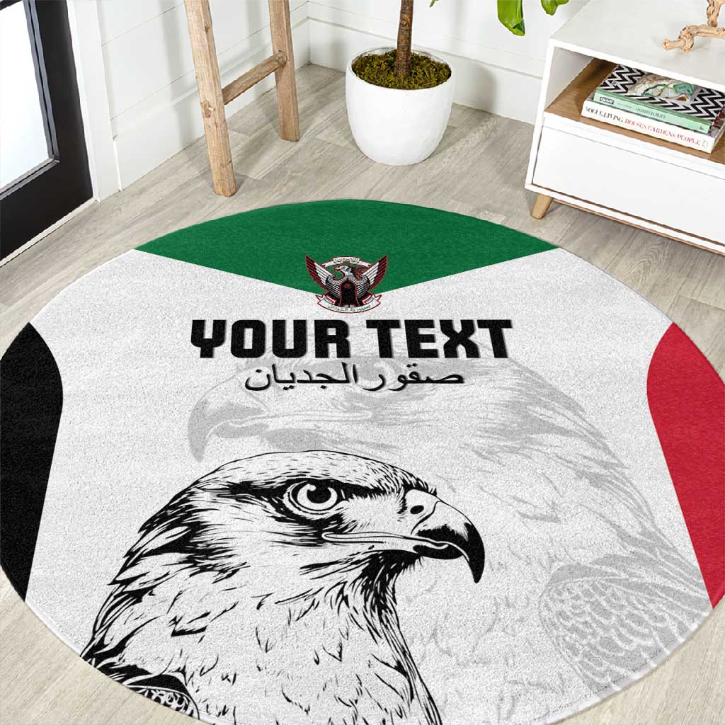 Custom Sudan Football Round Carpet Yalla Sudan