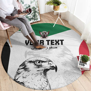 Custom Sudan Football Round Carpet Yalla Sudan