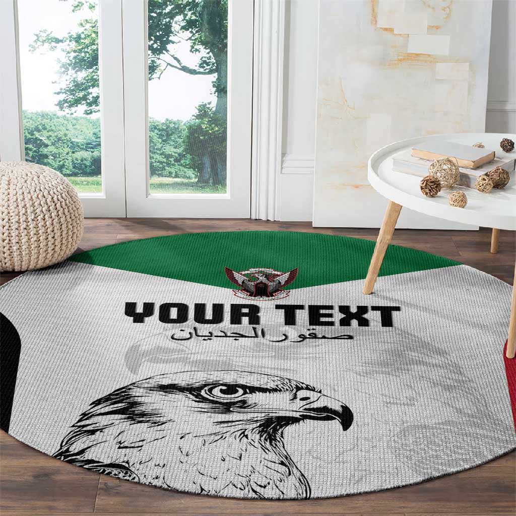 Custom Sudan Football Round Carpet Yalla Sudan