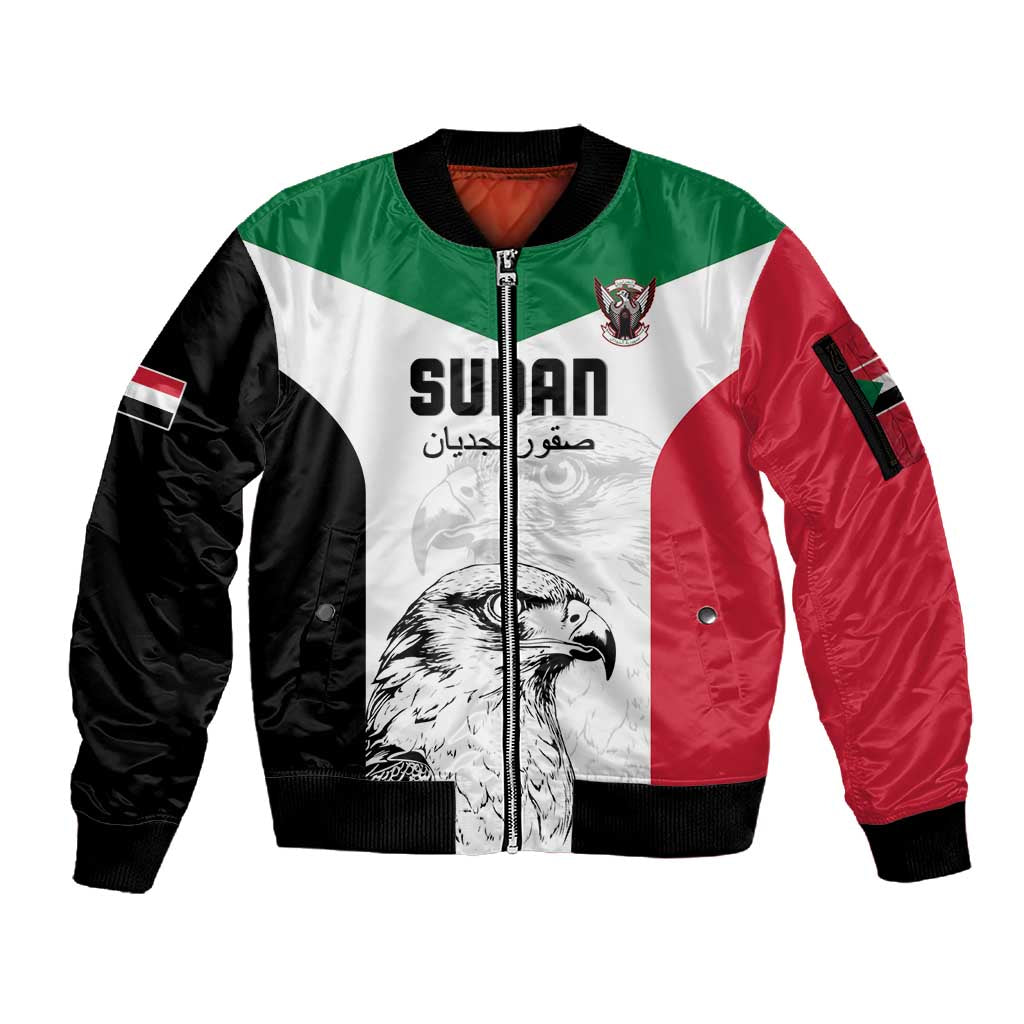 Custom Sudan Football Sleeve Zip Bomber Jacket Yalla Sudan