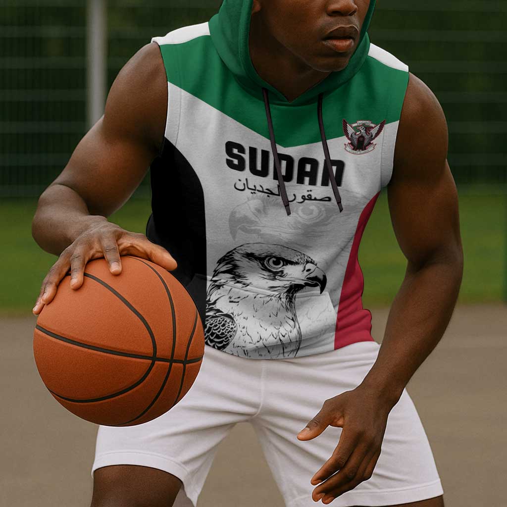 Custom Sudan Football Sleeveless Hoodie Yalla Sudan - African Pride
