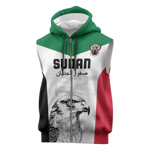 Custom Sudan Football Sleeveless Zip Hoodie Yalla Sudan - African Pride