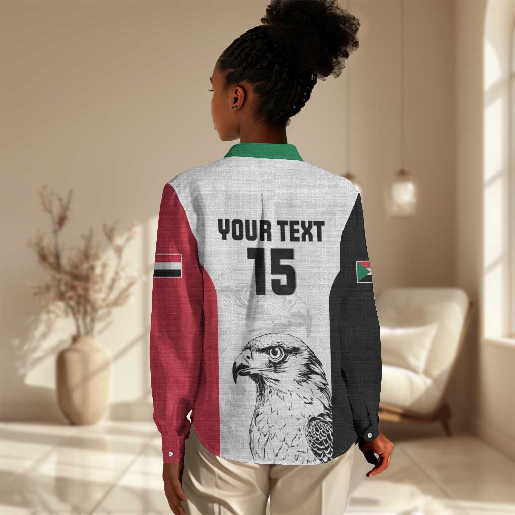 Custom Sudan Football Women Casual Shirt Yalla Sudan