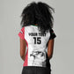 Custom Sudan Football Women V-Neck T-Shirt Yalla Sudan