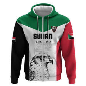 Custom Sudan Football Zip Hoodie Yalla Sudan