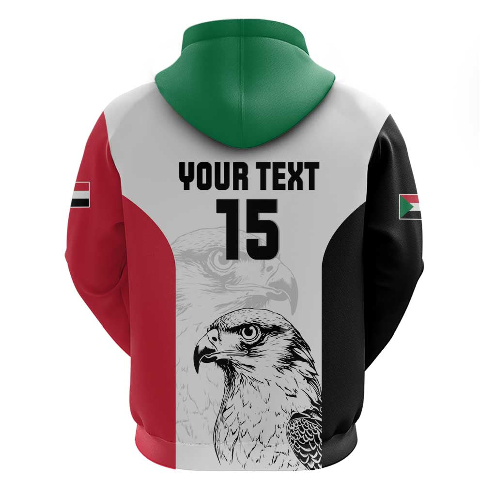 Custom Sudan Football Zip Hoodie Yalla Sudan