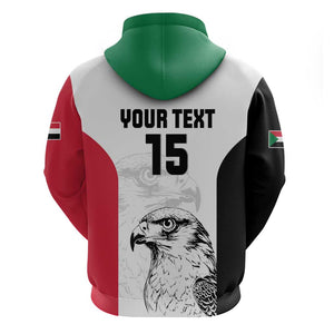 Custom Sudan Football Zip Hoodie Yalla Sudan