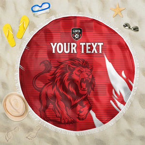 Custom Libya Football Beach Blanket Yalla Libya