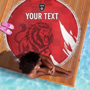 Custom Libya Football Beach Blanket Yalla Libya