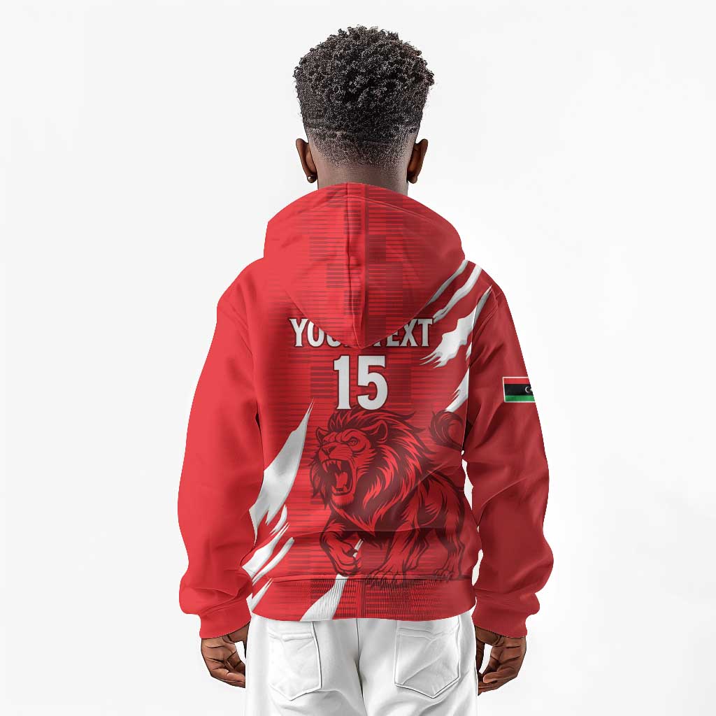 Custom Libya Football Kid Hoodie Yalla Libya