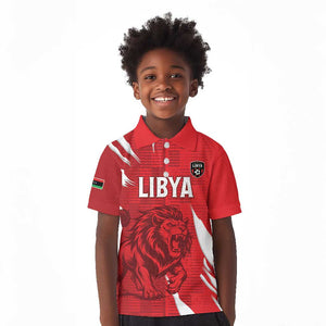 Custom Libya Football Kid Polo Shirt Yalla Libya