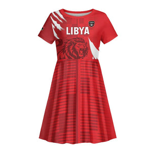 Custom Libya Football Kid Short Sleeve Dress Yalla Libya