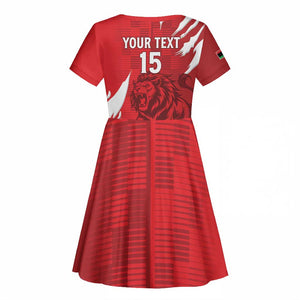 Custom Libya Football Kid Short Sleeve Dress Yalla Libya