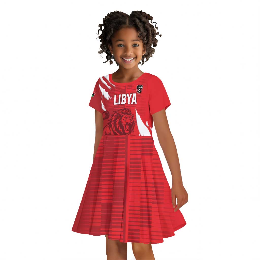 Custom Libya Football Kid Short Sleeve Dress Yalla Libya