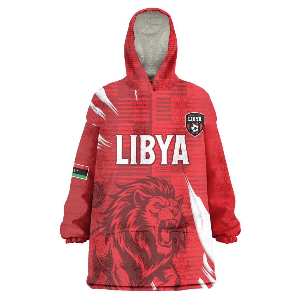 Custom Libya Football Kid Wearable Blanket Hoodie Yalla Libya