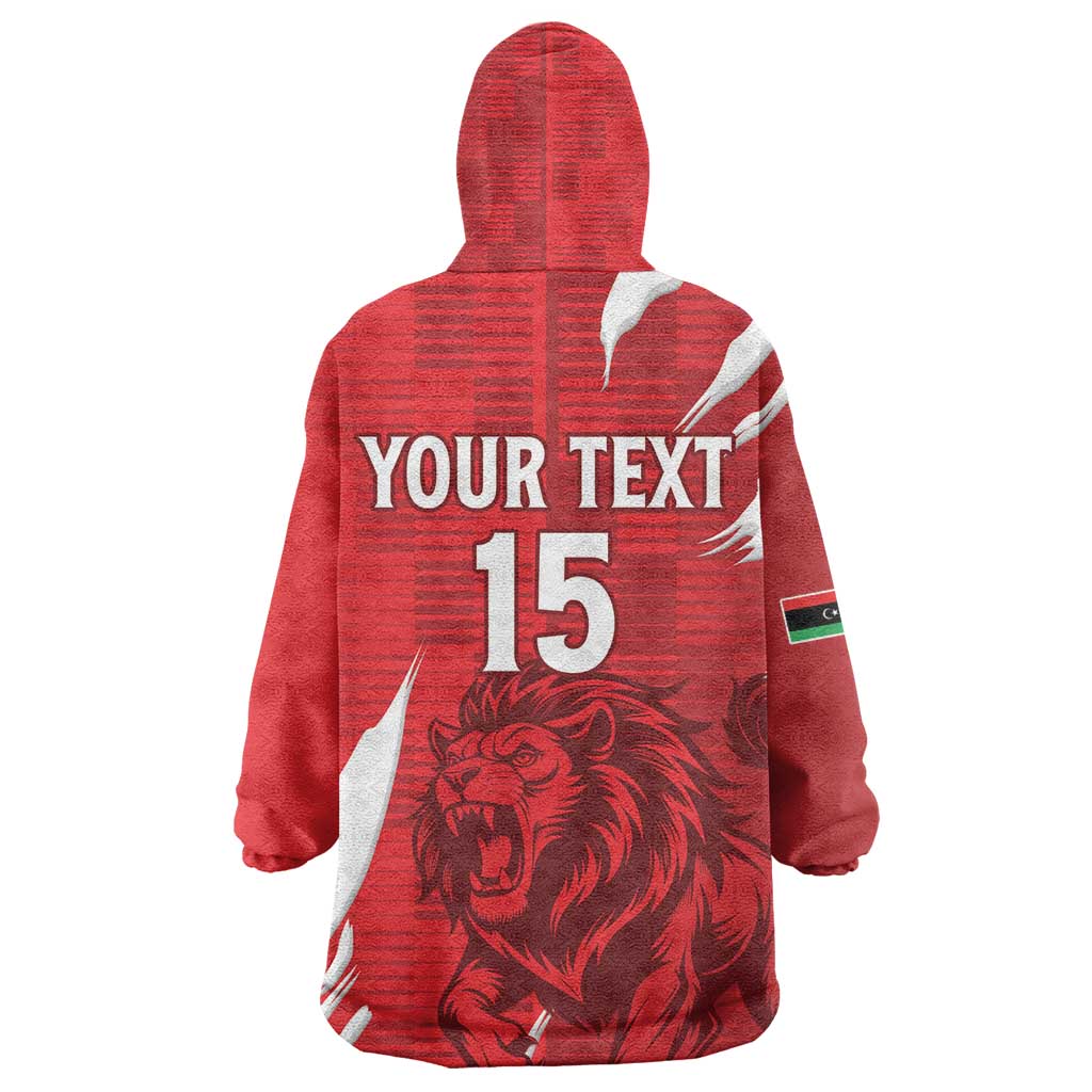 Custom Libya Football Kid Wearable Blanket Hoodie Yalla Libya