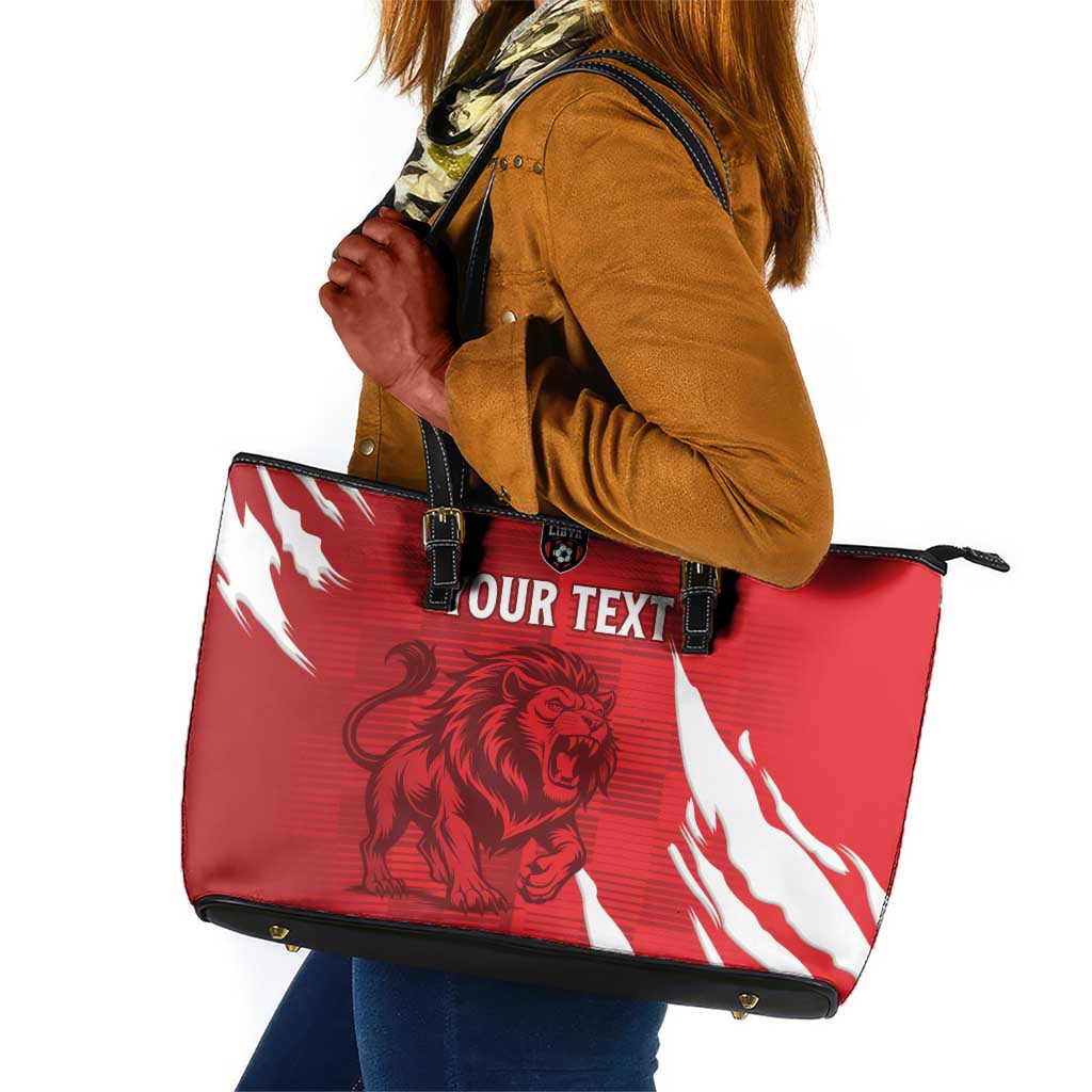 Custom Libya Football Leather Tote Bag Yalla Libya