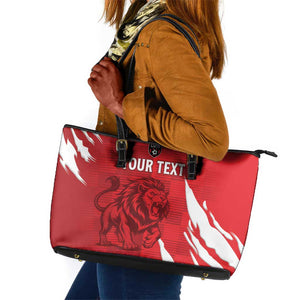 Custom Libya Football Leather Tote Bag Yalla Libya