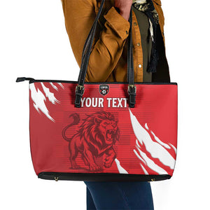 Custom Libya Football Leather Tote Bag Yalla Libya