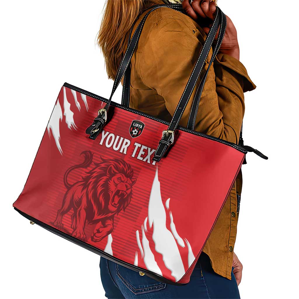 Custom Libya Football Leather Tote Bag Yalla Libya