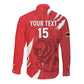 Custom Libya Football Long Sleeve Button Shirt Yalla Libya