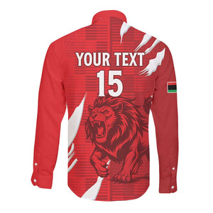 Custom Libya Football Long Sleeve Button Shirt Yalla Libya