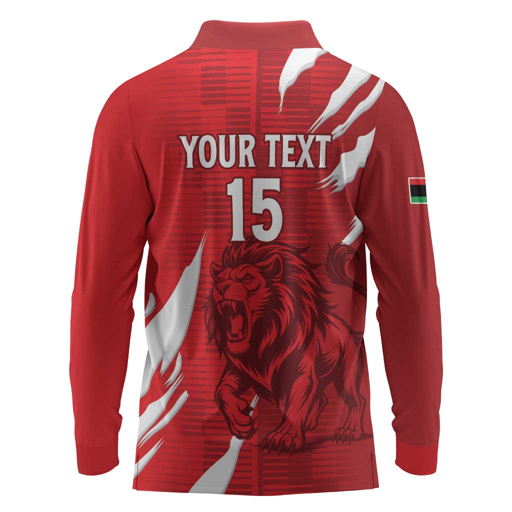 Custom Libya Football Long Sleeve Polo Shirt Yalla Libya