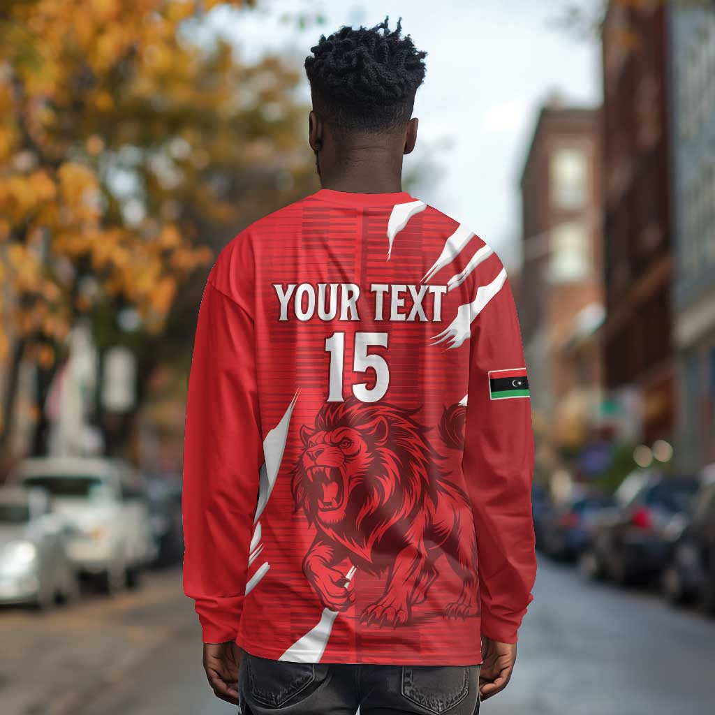Custom Libya Football Long Sleeve Shirt Yalla Libya
