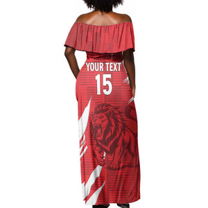 Custom Libya Football Off Shoulder Maxi Dress Yalla Libya