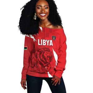 Custom Libya Football Off Shoulder Sweater Yalla Libya