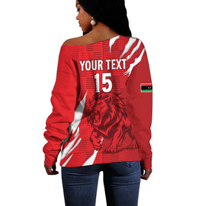 Custom Libya Football Off Shoulder Sweater Yalla Libya