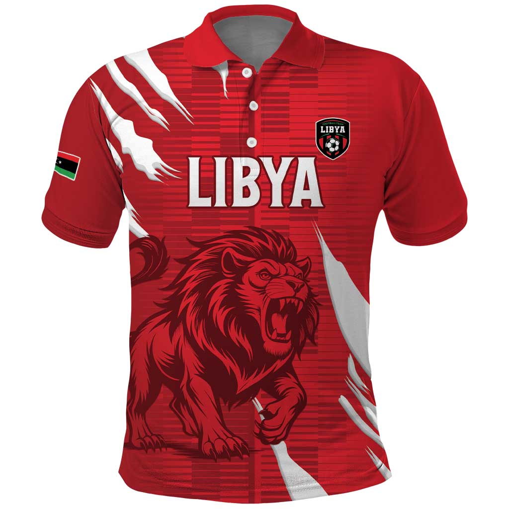 Custom Libya Football Polo Shirt Yalla Libya