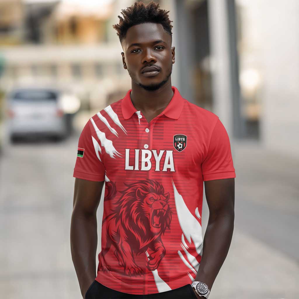 Custom Libya Football Polo Shirt Yalla Libya