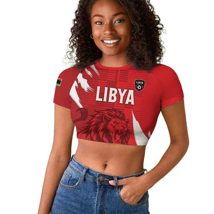 Custom Libya Football Raglan Cropped T shirt Yalla Libya